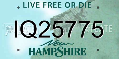 IQ25775 New Hampshire License Plate