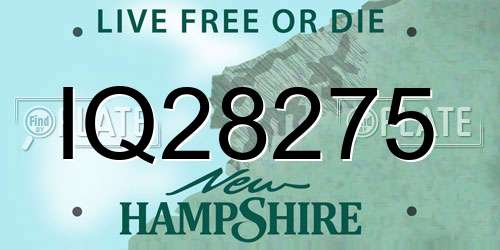 IQ28275 New Hampshire License Plate