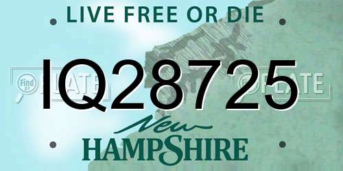 IQ28725 New Hampshire License Plate