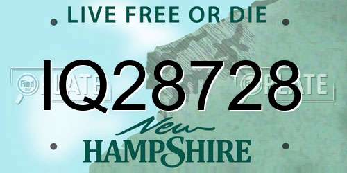 IQ28728 New Hampshire License Plate