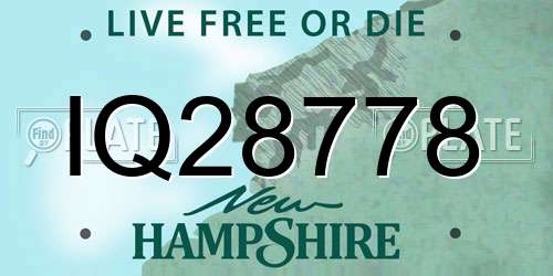 IQ28778 New Hampshire License Plate