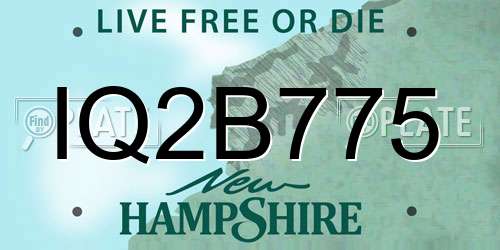 IQ2B775 New Hampshire License Plate