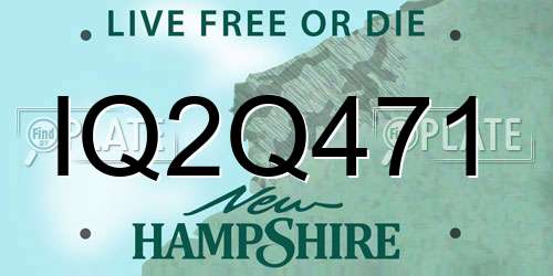 IQ2Q471 New Hampshire License Plate