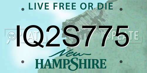IQ2S775 New Hampshire License Plate