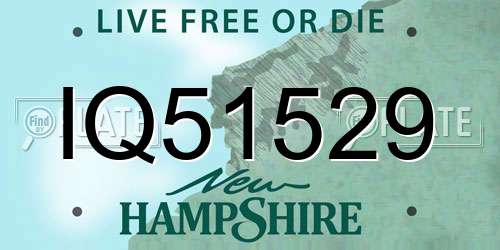 IQ51529 New Hampshire License Plate