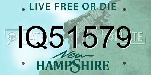 IQ51579 New Hampshire License Plate