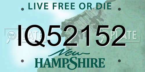 IQ52152 New Hampshire License Plate