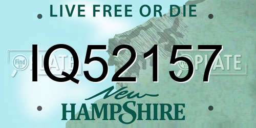IQ52157 New Hampshire License Plate