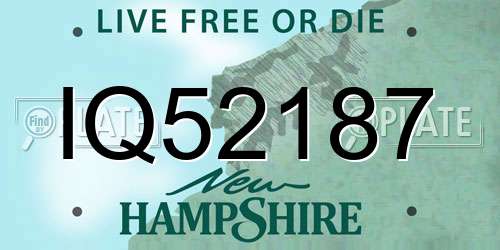 IQ52187 New Hampshire License Plate