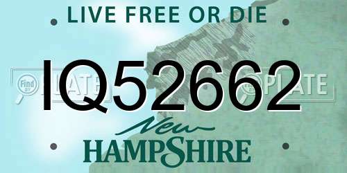IQ52662 New Hampshire License Plate