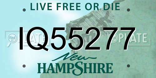 IQ55277 New Hampshire License Plate