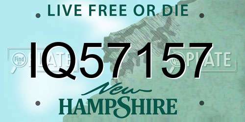 IQ57157 New Hampshire License Plate
