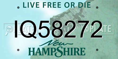 IQ58272 New Hampshire License Plate