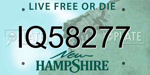 IQ58277 New Hampshire License Plate