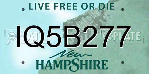 IQ5B277 New Hampshire License Plate