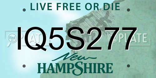 IQ5S277 New Hampshire License Plate