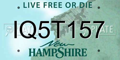 IQ5T157 New Hampshire License Plate