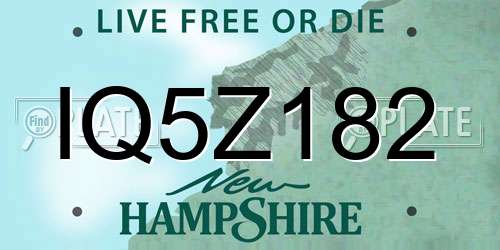 IQ5Z182 New Hampshire License Plate