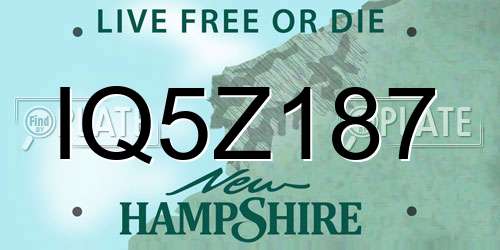 IQ5Z187 New Hampshire License Plate