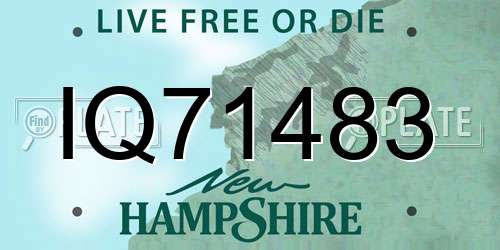 IQ71483 New Hampshire License Plate