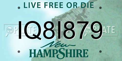 IQ8I879 New Hampshire License Plate