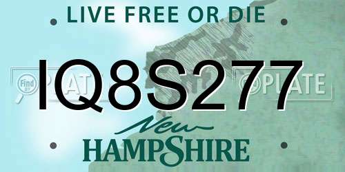 IQ8S277 New Hampshire License Plate