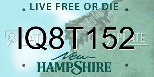 IQ8T152 New Hampshire License Plate