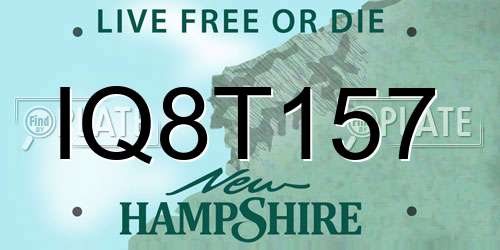 IQ8T157 New Hampshire License Plate