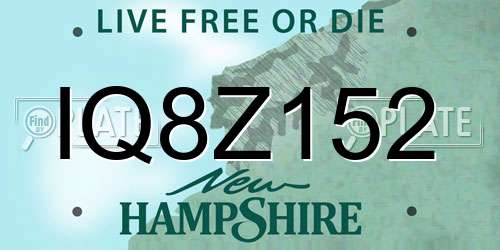 IQ8Z152 New Hampshire License Plate