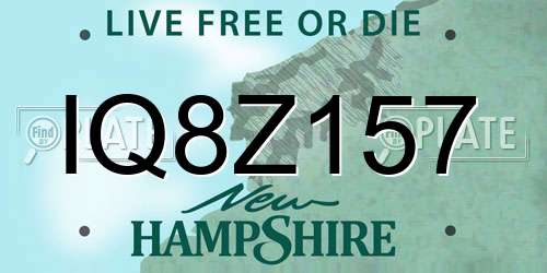 IQ8Z157 New Hampshire License Plate