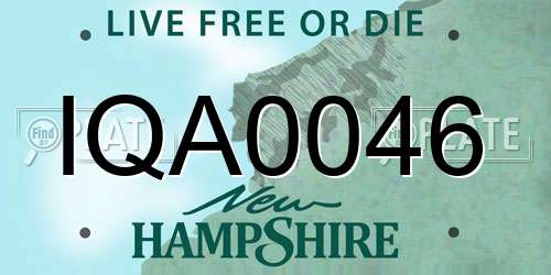 IQA0046 New Hampshire License Plate