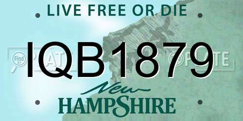 IQB1879 New Hampshire License Plate