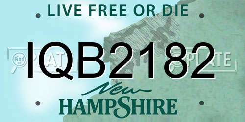 IQB2182 New Hampshire License Plate