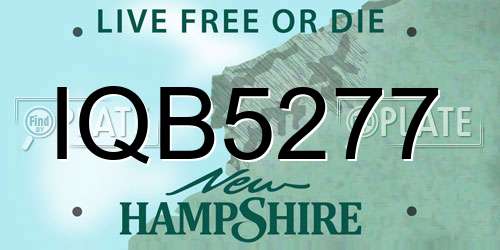 IQB5277 New Hampshire License Plate
