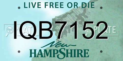 IQB7152 New Hampshire License Plate