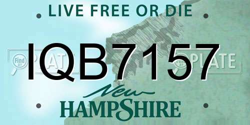 IQB7157 New Hampshire License Plate