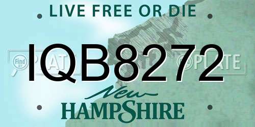 IQB8272 New Hampshire License Plate
