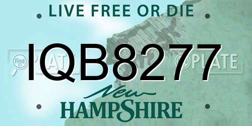 IQB8277 New Hampshire License Plate
