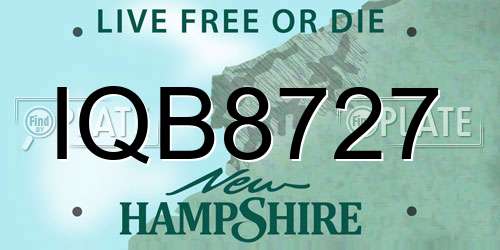 IQB8727 New Hampshire License Plate