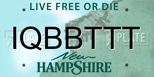 IQBBTTT New Hampshire License Plate