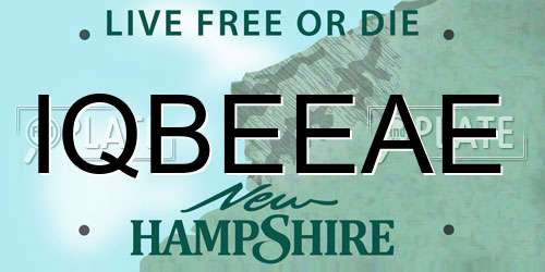 IQBEEAE New Hampshire License Plate