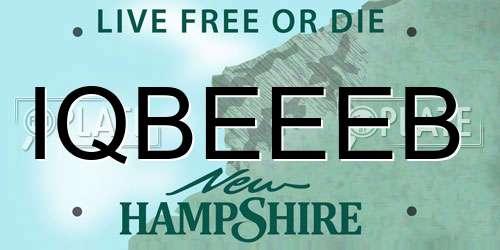 IQBEEEB New Hampshire License Plate
