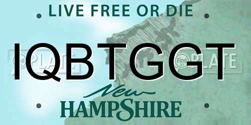 IQBTGGT New Hampshire License Plate