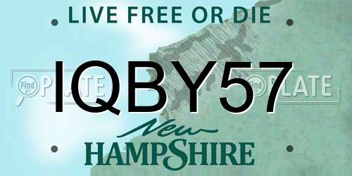 IQBY57 New Hampshire License Plate