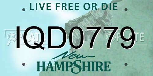 IQD0779 New Hampshire License Plate