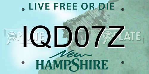 IQD07Z New Hampshire License Plate