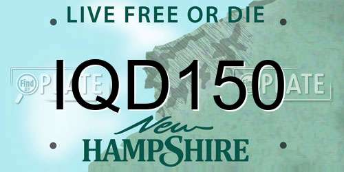 IQD150 New Hampshire License Plate