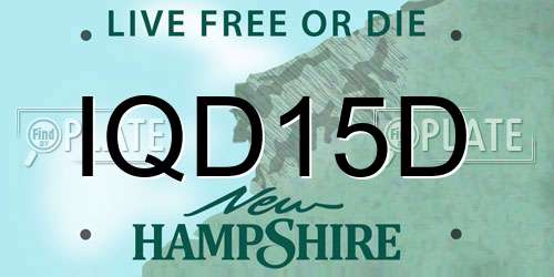 IQD15D New Hampshire License Plate