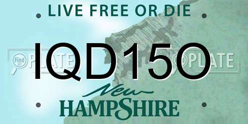 IQD15O New Hampshire License Plate