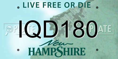 IQD180 New Hampshire License Plate